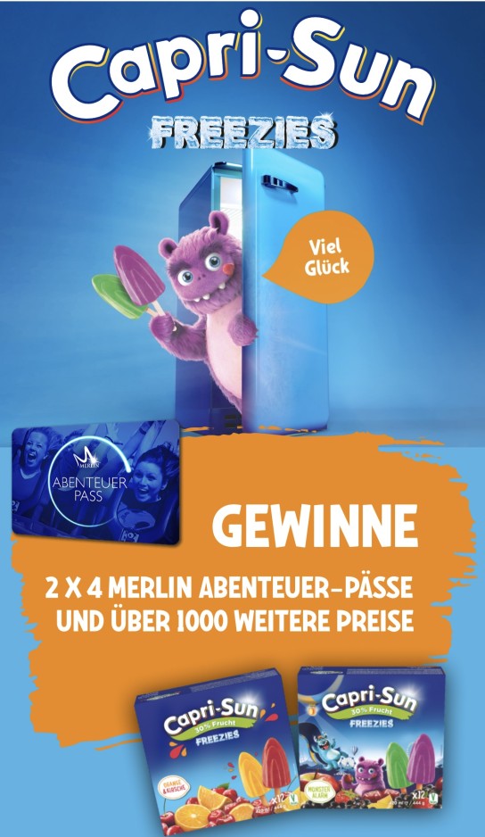 Capri Sun - 2 x 4 Merlin Abenteuerpässe und viele Sofortgewinne
