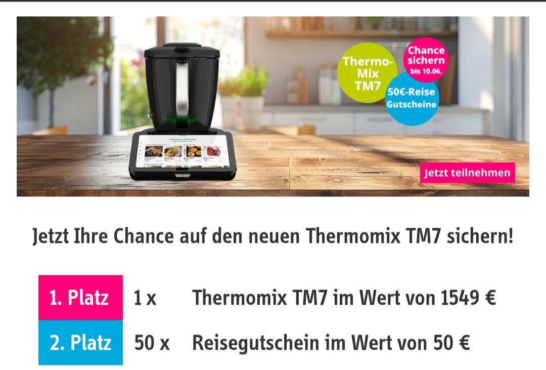 abomix.de - Zu gewinnen gibt es (1) Thermomix TM7 & und Reisegutscheine