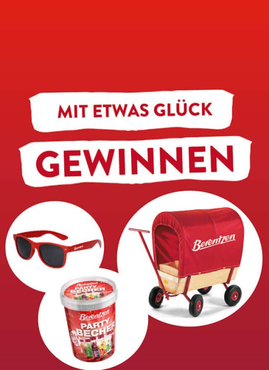Berentzen - 1x Gewinnpaket „Berentzen Bollerwagen“, bestehend aus:- 1x Berentzen Bollerwagen- 5x Berentzen Party-Becher- 15x Berentzen Sonnenbrille