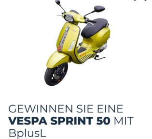BplusL - Zu gewinnen gibt es eine VESPA SPRINT 50