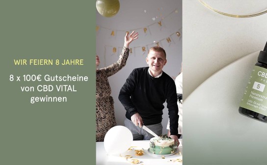 CBD Vital: 1 von 8 CBD Vital Gutscheinen im Wert von je 100 € gewinnen