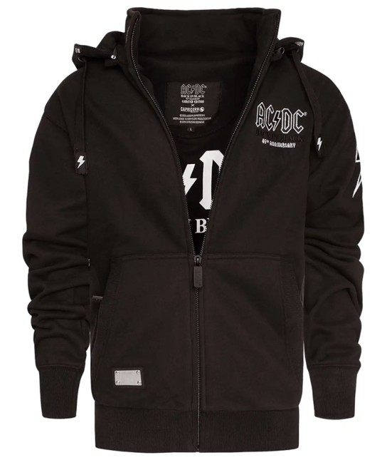 ECLIPSED - schwarze AC/DC Kapuzenjacke in L