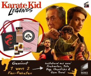 filmspleen - "KARATE KID: LEGENDS" - eines von zwei Fan-Paketen bestehend aus je zwei Freikarten, Tote Bag, Chopsticks und Gym Towel