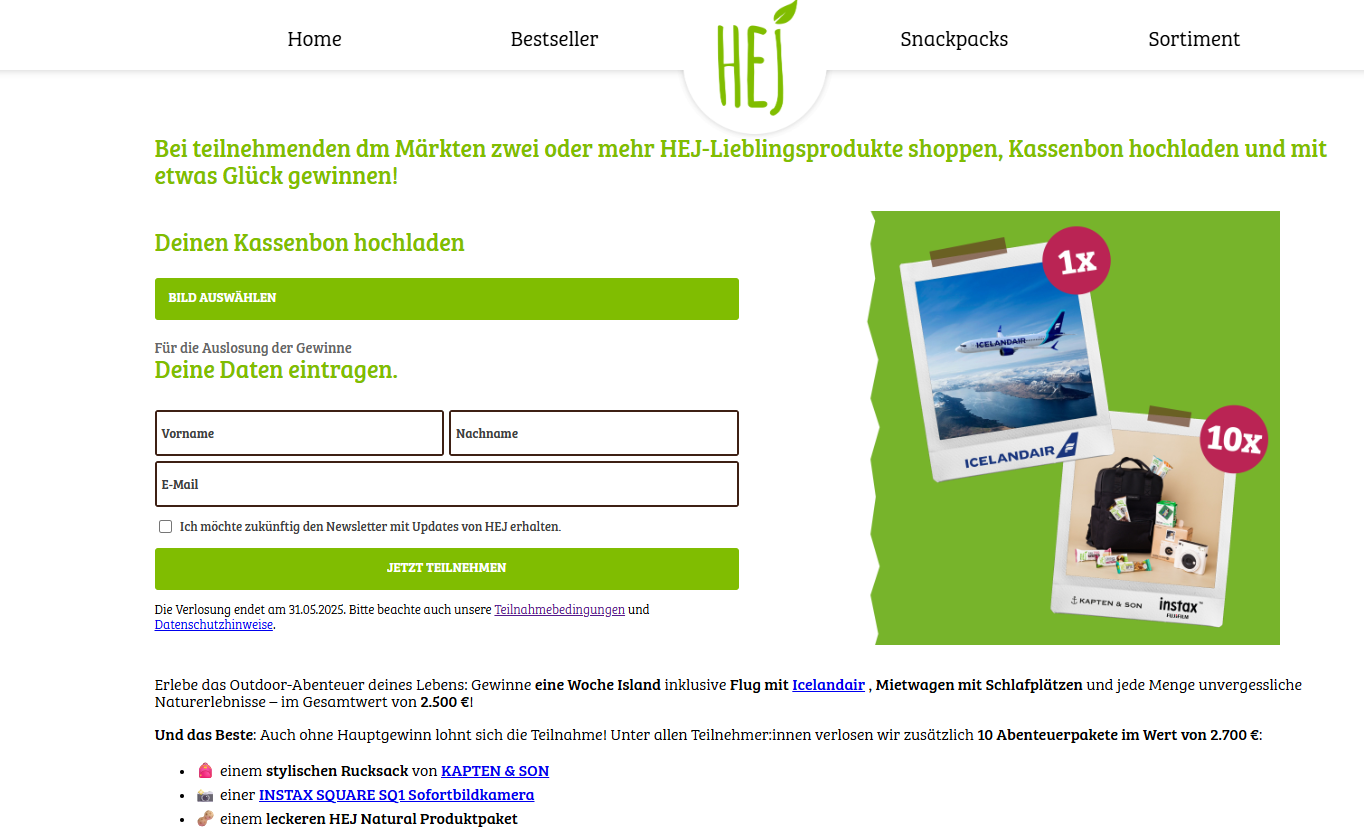 Goodlife Company - 1x Eine Woche Island inkl. Flug, Mietwagen mit Schlafplätzen, Rucksack, Instax Sofortbildkamera (Produktkauf)