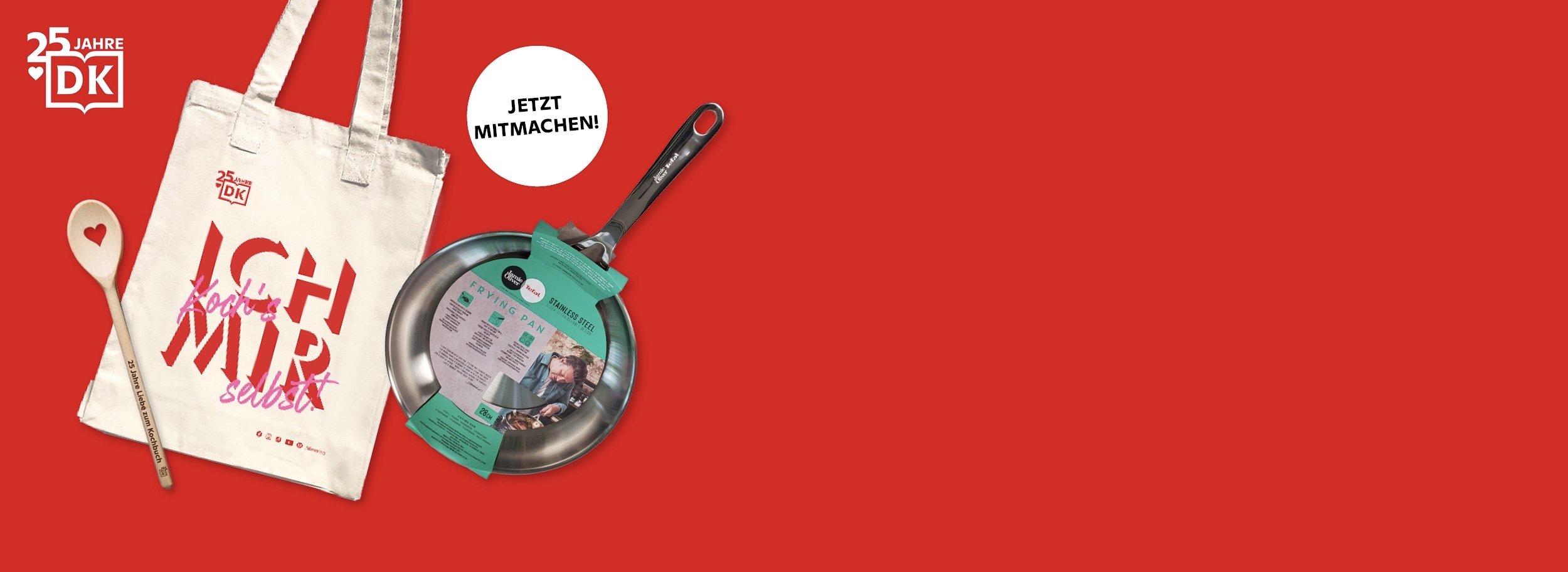 Hugendubel - zwei Pfannen und jeweils zehn Taschen und Löffel