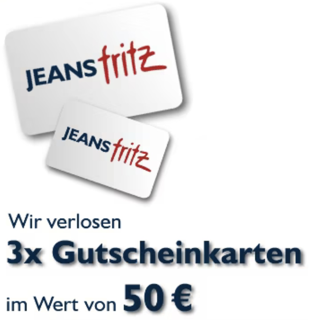 Jeans Fritz - 3x 50€ Jeans Fritz Gutscheinkarten