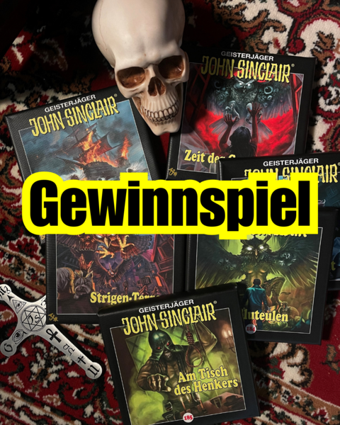 John Sinclair - Set signierter Hörspiel-Cover auf Leinwand gedruckten Covern der aktuellen Sinclair-Hörspiele