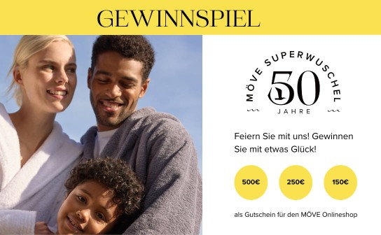 MÖVE: Gewinne Gutscheine im Wert von 500 €, 250 € und 150 €