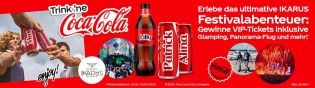 Müller  - 1x exklusives Share a Coke Festival-Erlebnis – inkl. 2 VIP Full Weekend Tickets für das IKARUS-Festival An- und Abreise  und weitere Top Preise