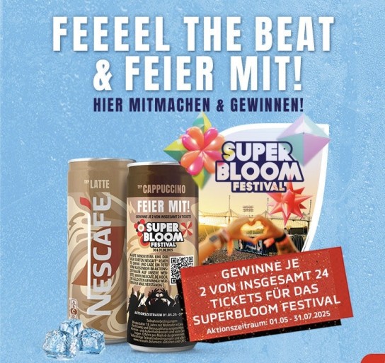 NESCAFÉ - 12 x 2 Tickets für das SUPERBLOOM Festival 2025 im Münchner Olympiapark (30./31.8.)