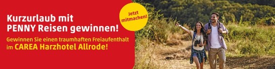 Penny - 4-tägigen Freiaufenthalt für zwei Personen mit All Inclusive im CAREA Harzhotel Allrode. freie Auswahl aus allen bei penny-reisen.de verfügbaren Anreiseterminen im Jahr 2025
