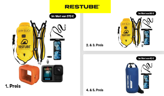 Restube - Gewinne eine GoPro, Schwimmbojen und weitere Preise im Wert von über 830€ zu gewinnen