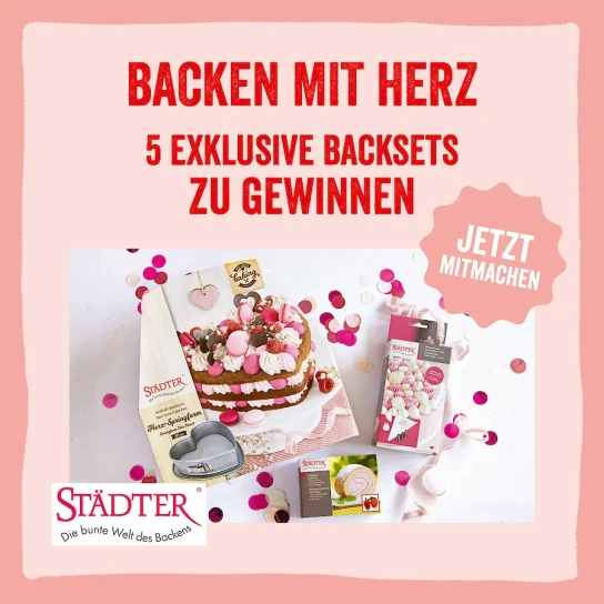 Rezepte mit Herz - 5x STÄDTER Backsets im Wert von je 68,40 €