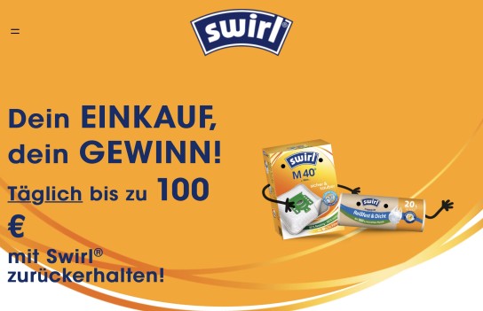 Swirl - täglich Einkauf bis zu 100 € gewinnen