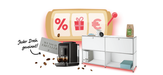 Tchibo - 2x Tchibo Möbel-Geschenkkarten im Wert von je 500 € - 5x Kaffeevollautomaten Esperto2 Caffè in Granite Black und weitere Top Preise