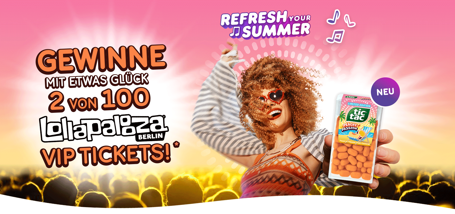 tic tac - 100x2 VIP Tickets für das Lollapalooza Festival Berlin vom 12.-13. Juli 2025