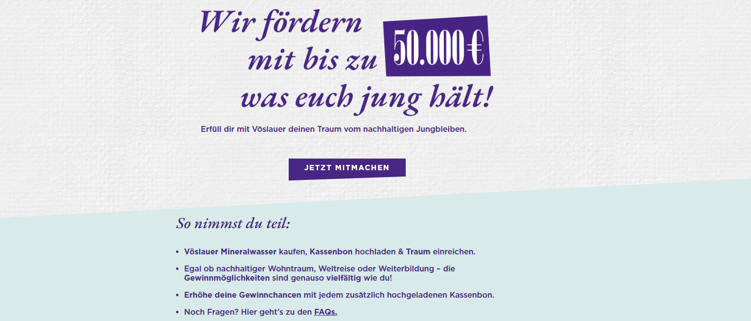 Vöslauer - Budgettopf 50.000 Euro für dein Projekt (Produktkauf)