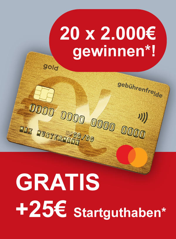 Advanzia Bank: Gebührenfreie Mastercard Gold anfordern und 20 x 2.000 € Reise-Guthaben gewinnen
