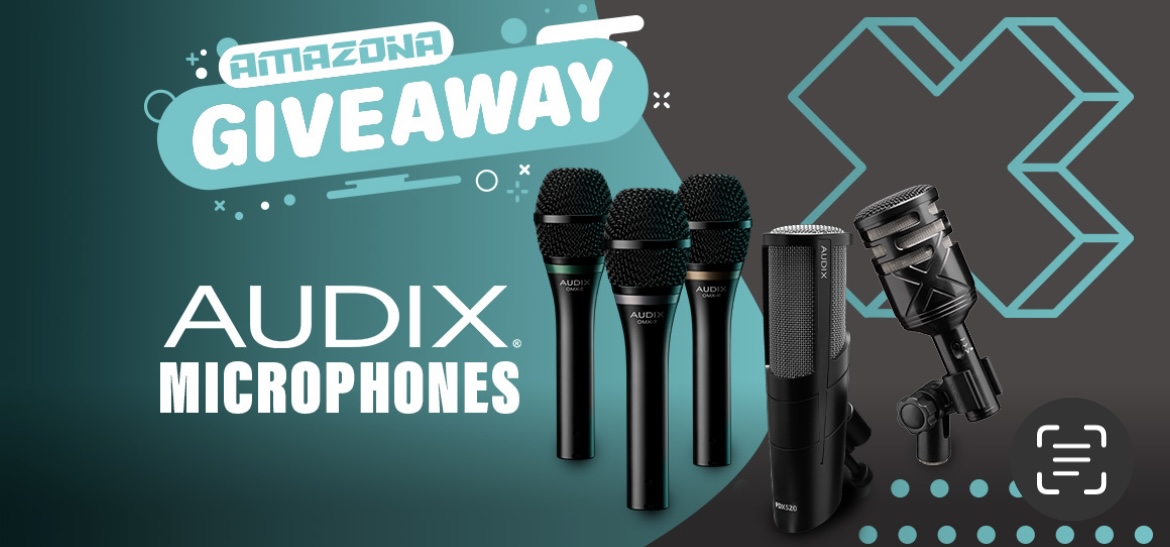 amazona - fünf Top-Mikros (für drei  Gewinner); AUDIX OMX-E, OMX-M, OMX-T, D6X und PDX520