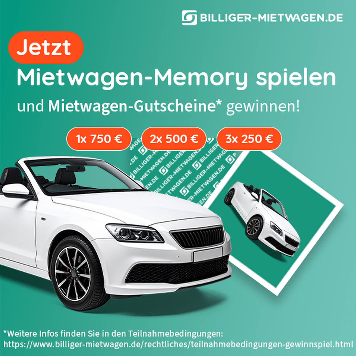 Gewinnspiel: Gewinne bis zu 750 € Mietwagen-Guthaben