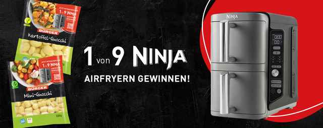 BÜRGER - 9 x 1 Ninja Double Stack XL 2-Ebenen Heißluftfritteuse 9,5 L SL400EU