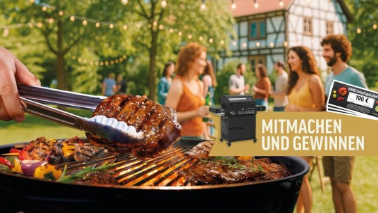 Edeka - einen Rösle Gasgrill im Wert von 1.200 € oder einen von zehn EDEKA App-Einkaufsgutscheinen im Wert von je 100 €