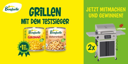 familia - 2x Grill von Landmann inkl. Grillbesteck, Kühlbox & Bonduelle Produktpaket