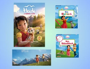 morefamily - HEIDI – DIE LEGENDE VOM LUCHS : 2 x Malblock von Ravensburger, 2 x Rätselblock von Ravensburger