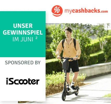 mycashbacks.com: ein E-Scooter von iScooter gewinnen