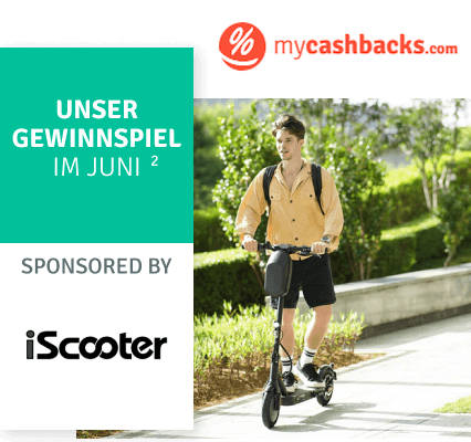 mycashbacks.com: ein E-Scooter von iScooter gewinnen