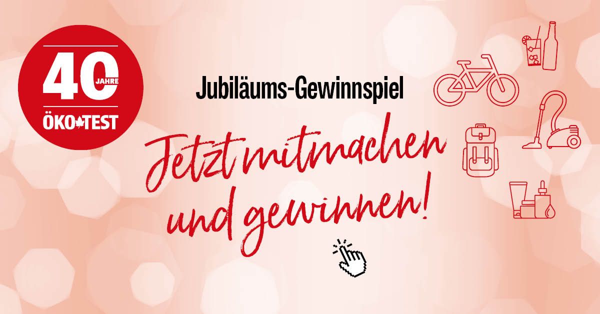 Öko Test - 1 E-Bike, 1 Zyklonsauger, 1 Tischgrill BBQ 2025 und weitere tolle Preise zu gewinnen