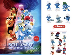oeticket - 2x2 Kinogutscheine zum Film „ DIE SCHLÜMPFE“ sowie ein „Schlümpfe Set von Schleich“ und Tattoos