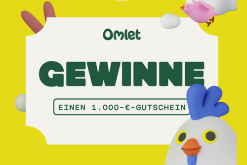 Omlet - 1.000-€-Gutschein von Omlet, der dem Konto des Gewinners gutgeschrieben wird