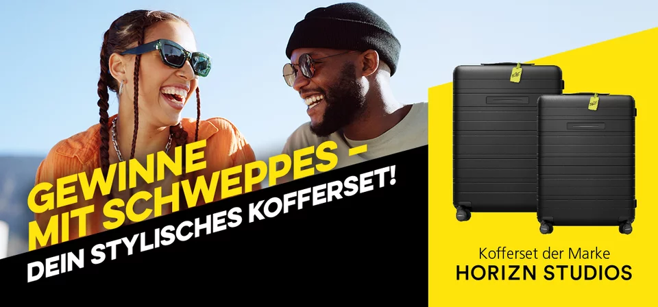Schweppes - 1x Kofferset bestehend aus den Modellen "H5 Essential All Black" und "H7 Essential All Black" der Marke Horizn Studios
