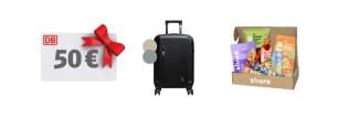 share - 50x DB Reisegutschein im Wert von je 50€, 10x Got Bag Handgepäckkoffer und weitere Preise
