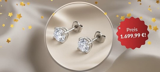 Shop LC - Luxuriant Diamond Labro Diamant Ohrringe in 585 Weißgold & Rabattgutscheine