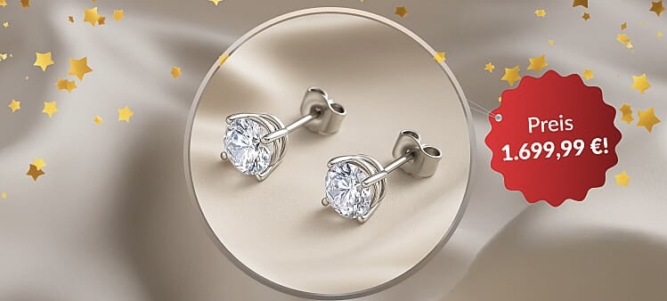 Shop LC - Luxuriant Diamond Labro Diamant Ohrringe in 585 Weißgold & Rabattgutscheine