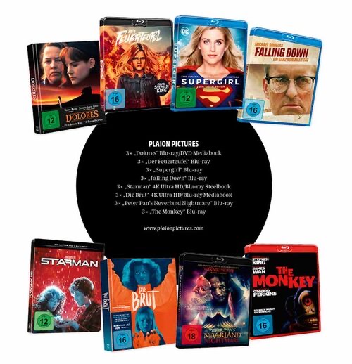 SLAM Media - 3x „Dolores" Blu-ray/DVD Mediabook, 3x „Der Feuerteutel" Blu-ray, 3x „Supergirl" Blu-ray, 3x Falling Down" Blu-ray, 3x «Starman" 4K Ultra HD/Blu-ray Steelbook uvm.