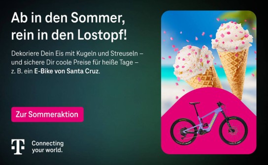 Telekom: Gewinne ein E-Bike, SUP-Boards, Sony Kopfhörer und mehr