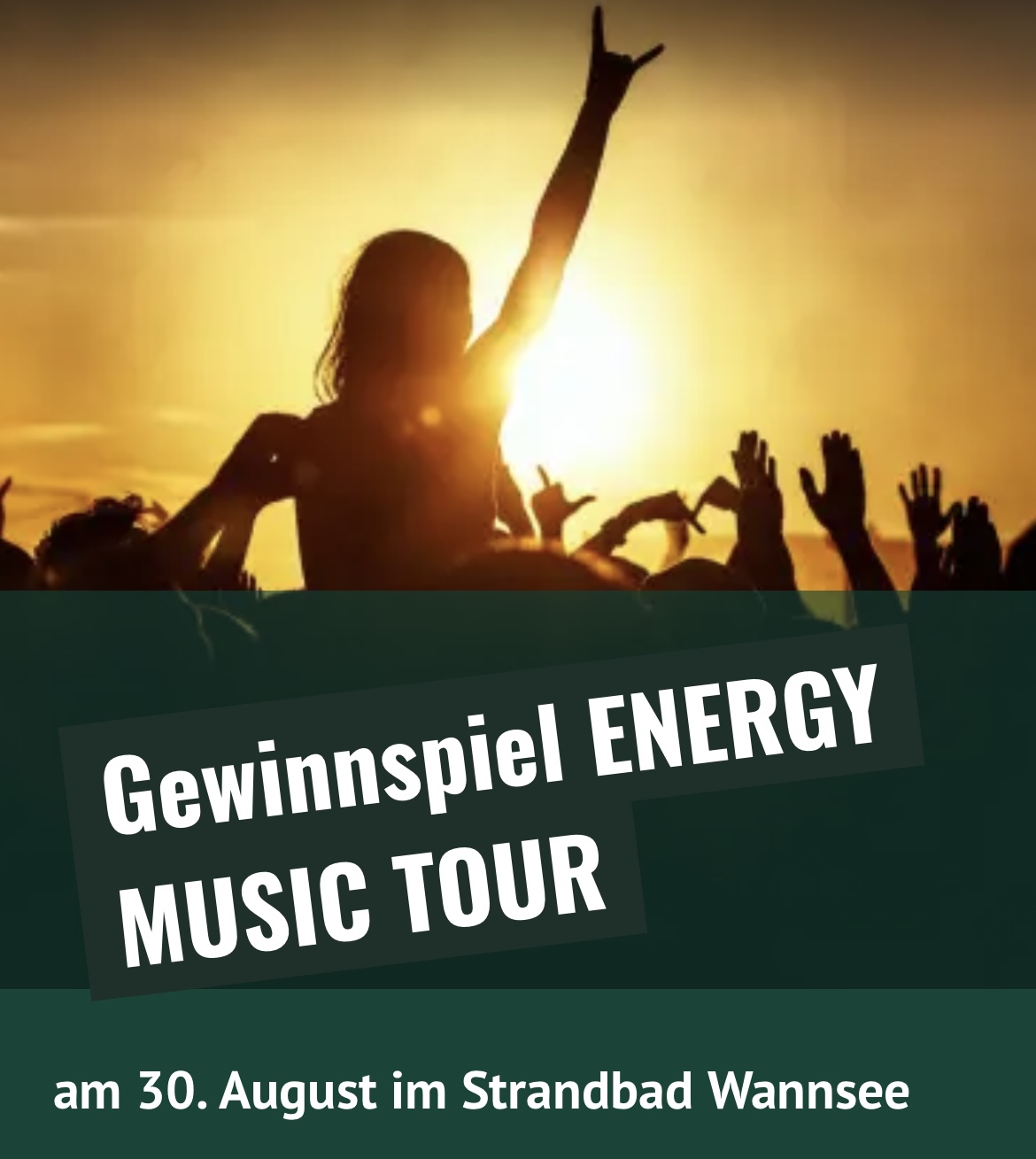 Berliner Pilsner - 100 x je 2 Tickets für die Energy Music Tour, 30.08.2025 im Strandbad Wannsee