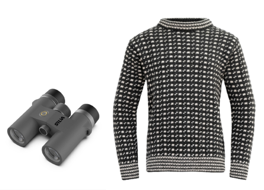 brand eins - Fernglas Expert 8x32 sowie einen Norweger-Sweater