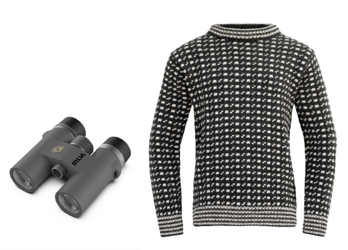 brand eins - Fernglas Expert 8x32 sowie einen Norweger-Sweater