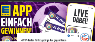 Edeka Nordbayern - 1x 4 VIP Karten für das Heimspiel 1. FC Erzgebirge Aue am 03.08.2025
