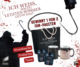 filmspleen - 1 von 2 Fan-Paketen „ ICH WEISS, WAS DU LETZTEN SOMMER GETAN HAST“ bestehend aus zwei Freikarten, Strandtasche und Tasse