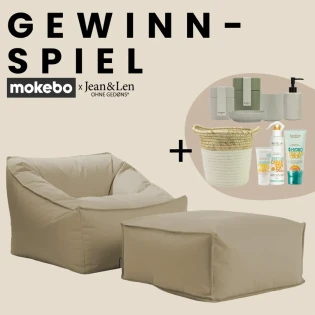 Jean & Len - Jean&Len Home-Paket: Outdoor-Sitzsack Sunnyboy , Pouf für die Füße,J ean&Len Sonnenpflege