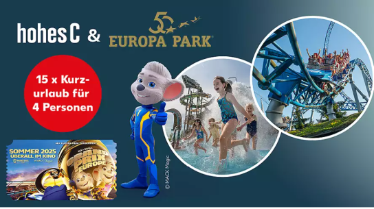 Kaufland - 15 x Wochenendtrips EUROPA-Park mit 3 Übernachtungen im Erlebnishotel und Tickets für den Park (Kaufland-Card-Mitglieder).
