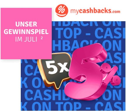 mycashbacks.com: 5x 5% Extra-Cashback bis Jahresende zu gewinnen