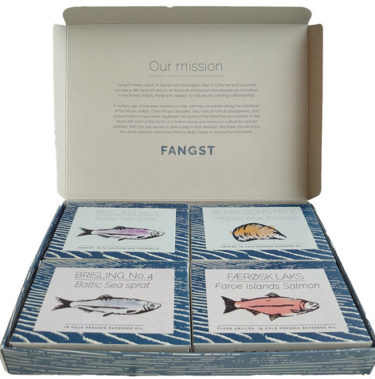 nordische Esskultur - 5 x  Geschenkbox von FANGST (Fisch in Dosen)