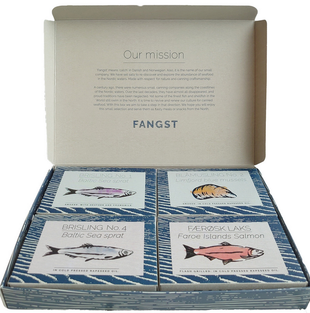 nordische Esskultur - 5 x  Geschenkbox von FANGST (Fisch in Dosen)