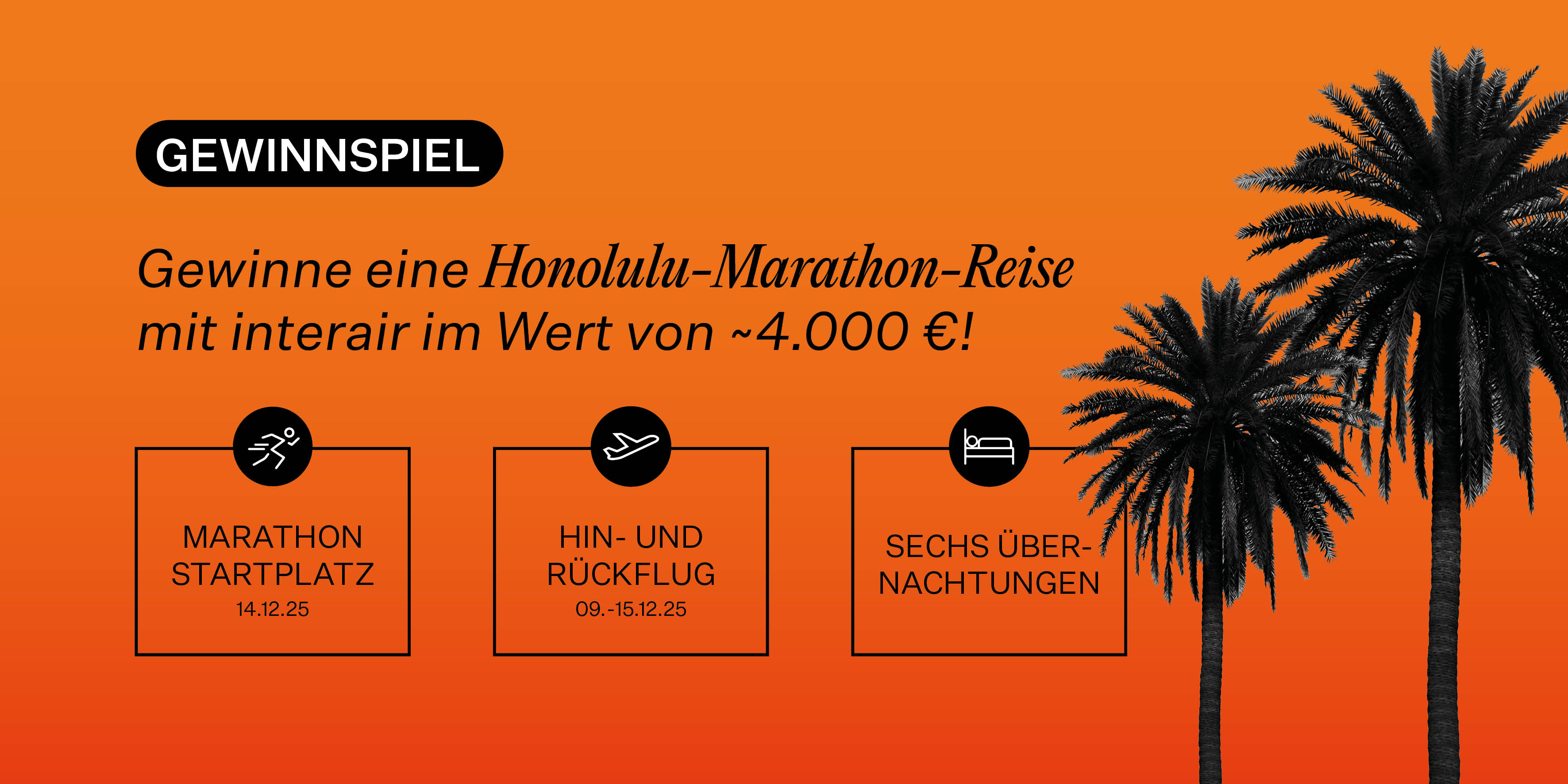 OF Organic Future - Reise zum Honolulu Marathon - Startplatz 14.12.2025 - Hin und Rückflug und Übernachtung